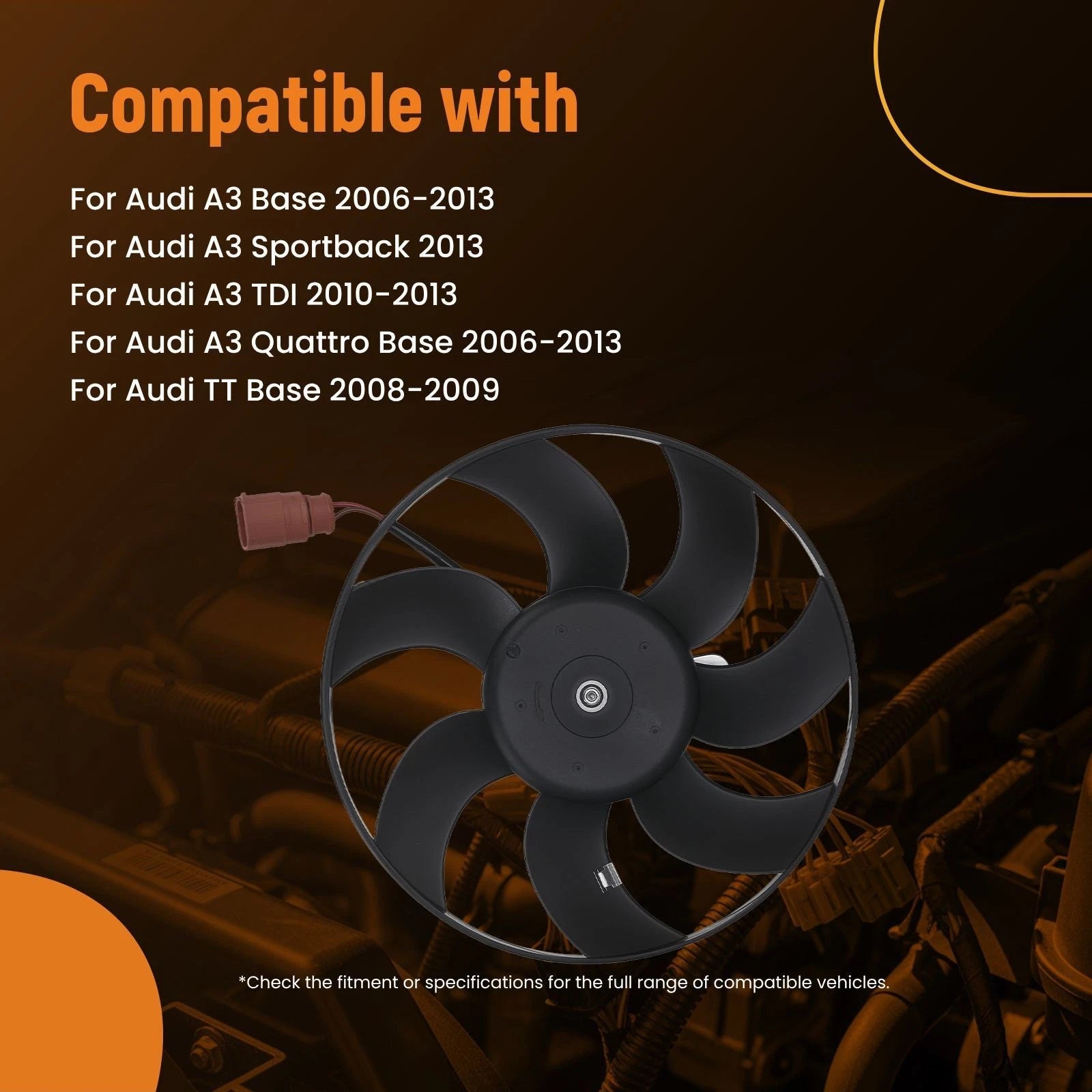 Electric Right Cooling Fan Assembly for Volkswagen Jetta (2005-2017)