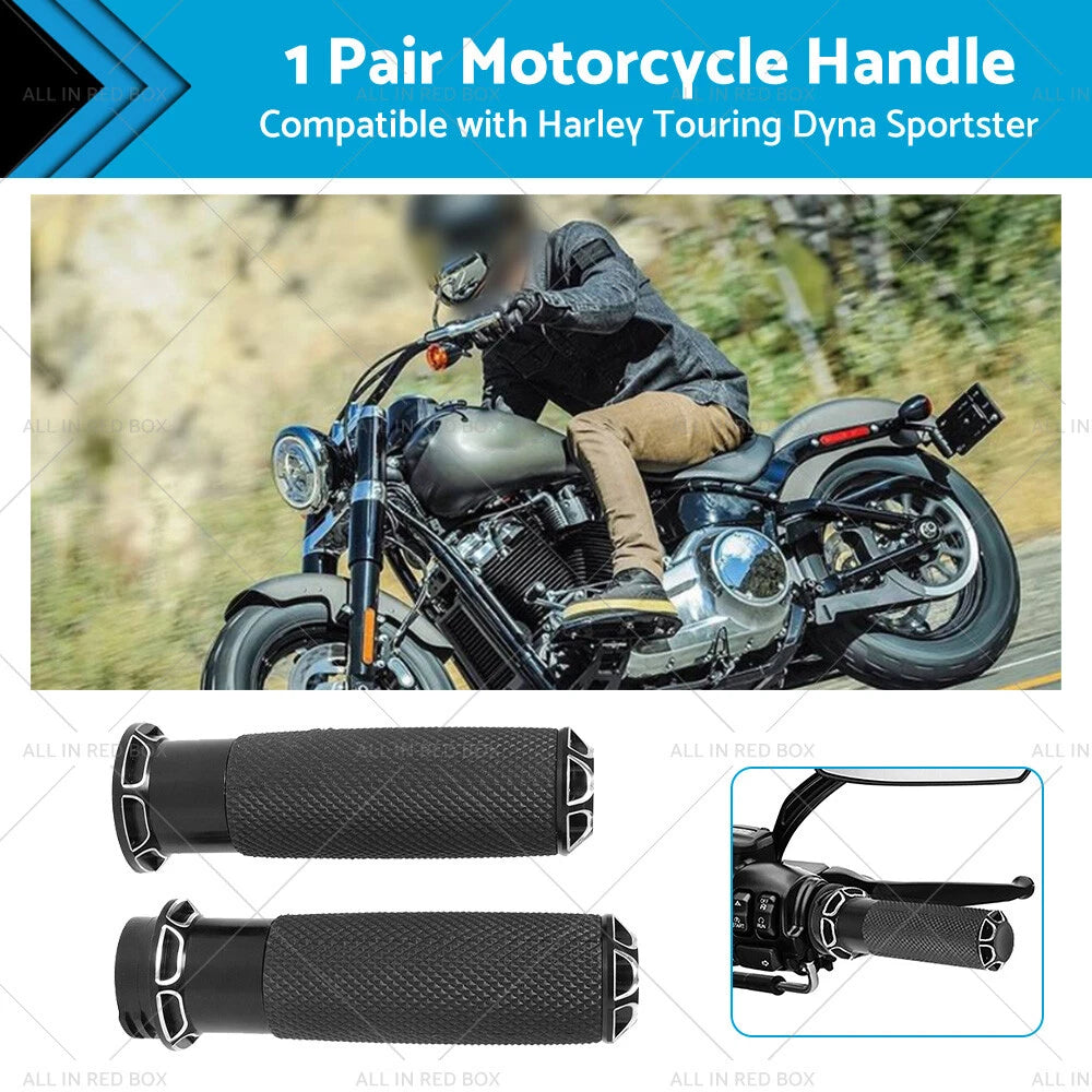 1 Inch Pair Black Hand Grip Handle Bar for Harley Touring Dyna Sportster