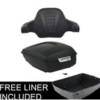 Matt Black King Trunk with Backrest Pad for Harley Street Road Glide (2014–Present)