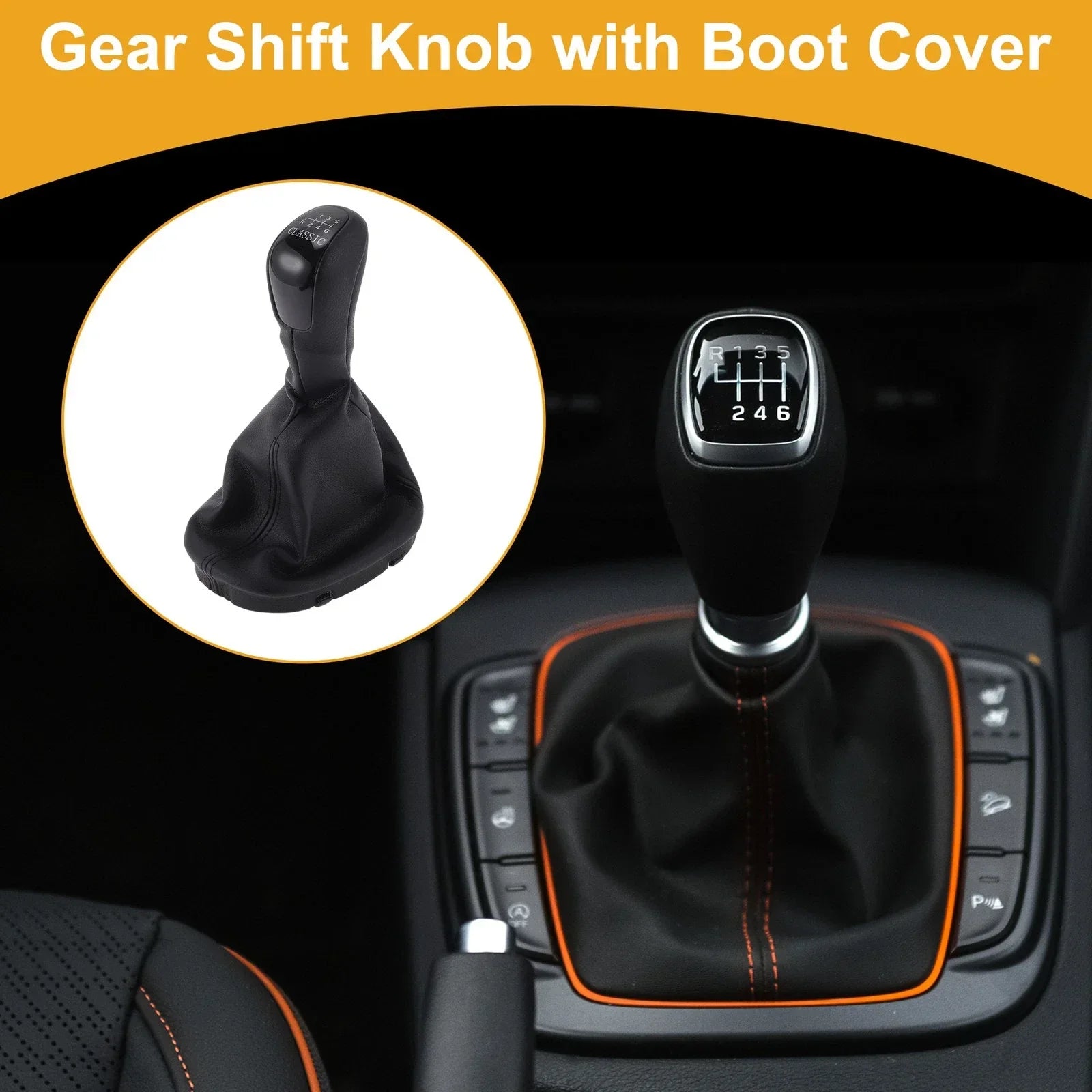 6 Speed Shift Knob & Boot Cover for Mercedes-Benz C-Class (2001-2007)