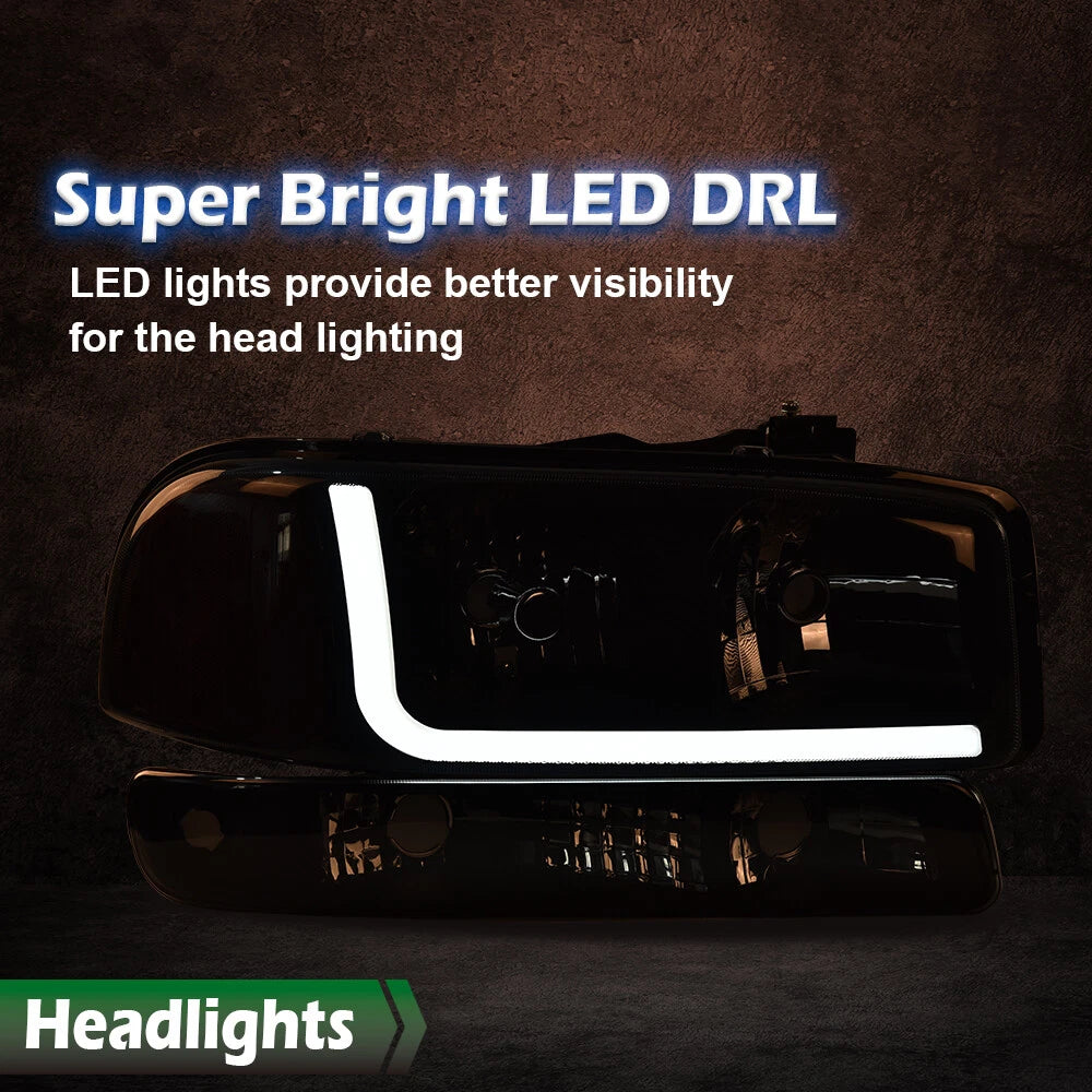 LED DRL Headlights Bumper Lamps for GMC Sierra/Yukon (1999–2007)