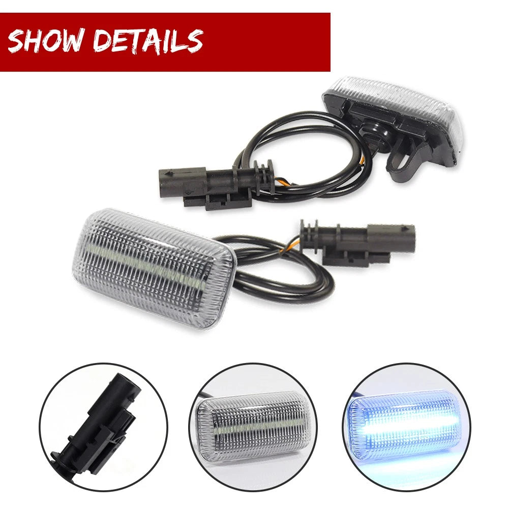4X Clear Ice Blue LED Rear Fender Marker Lights for Chevy GMC 2500/3500HD (2015–2023)