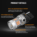 2X Amber Yellow LED Turn Signal Lamp for (7443 7444NA 7440 W21W)