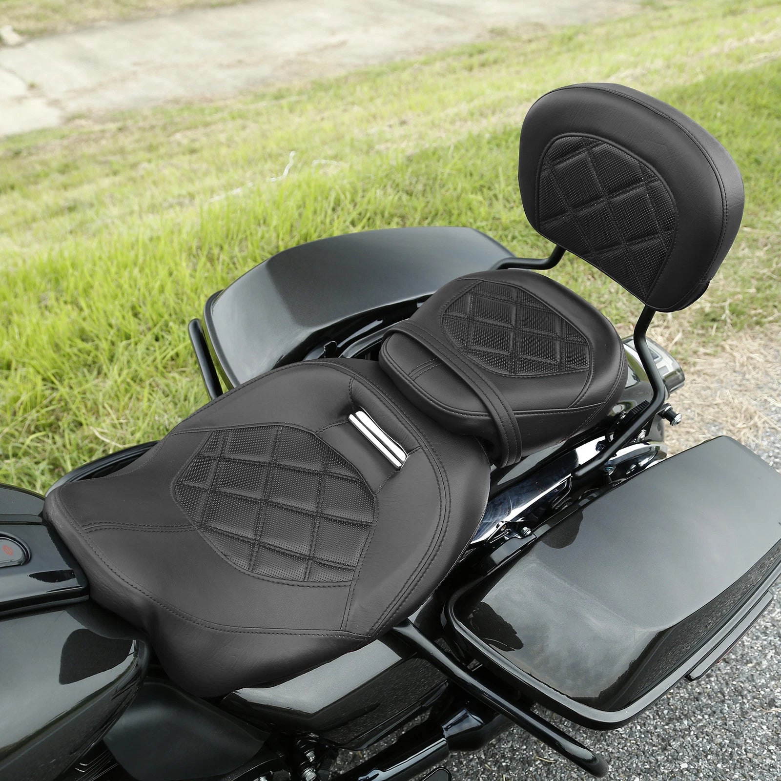 Driver Passenger Seat & Backrest Pad for Harley Touring Road King (2009–2023)