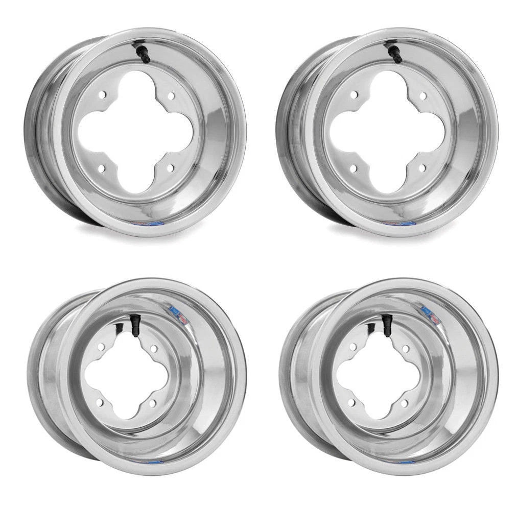 Set of 2 DWT Polished A5 Rolled Lip 10" Rims for Honda TRX 450R 400EX 250R