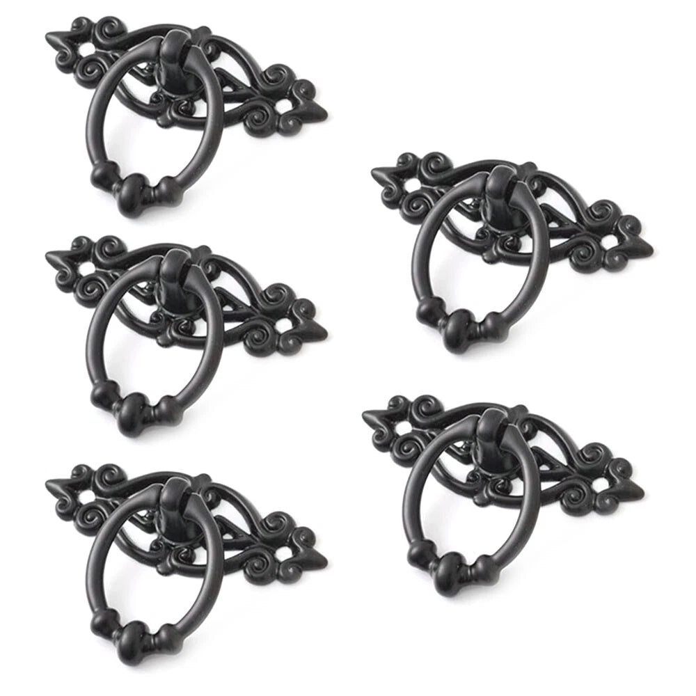 5X Black Vintage Cabinet Pulls for Door Drawer (No specific years/models)
