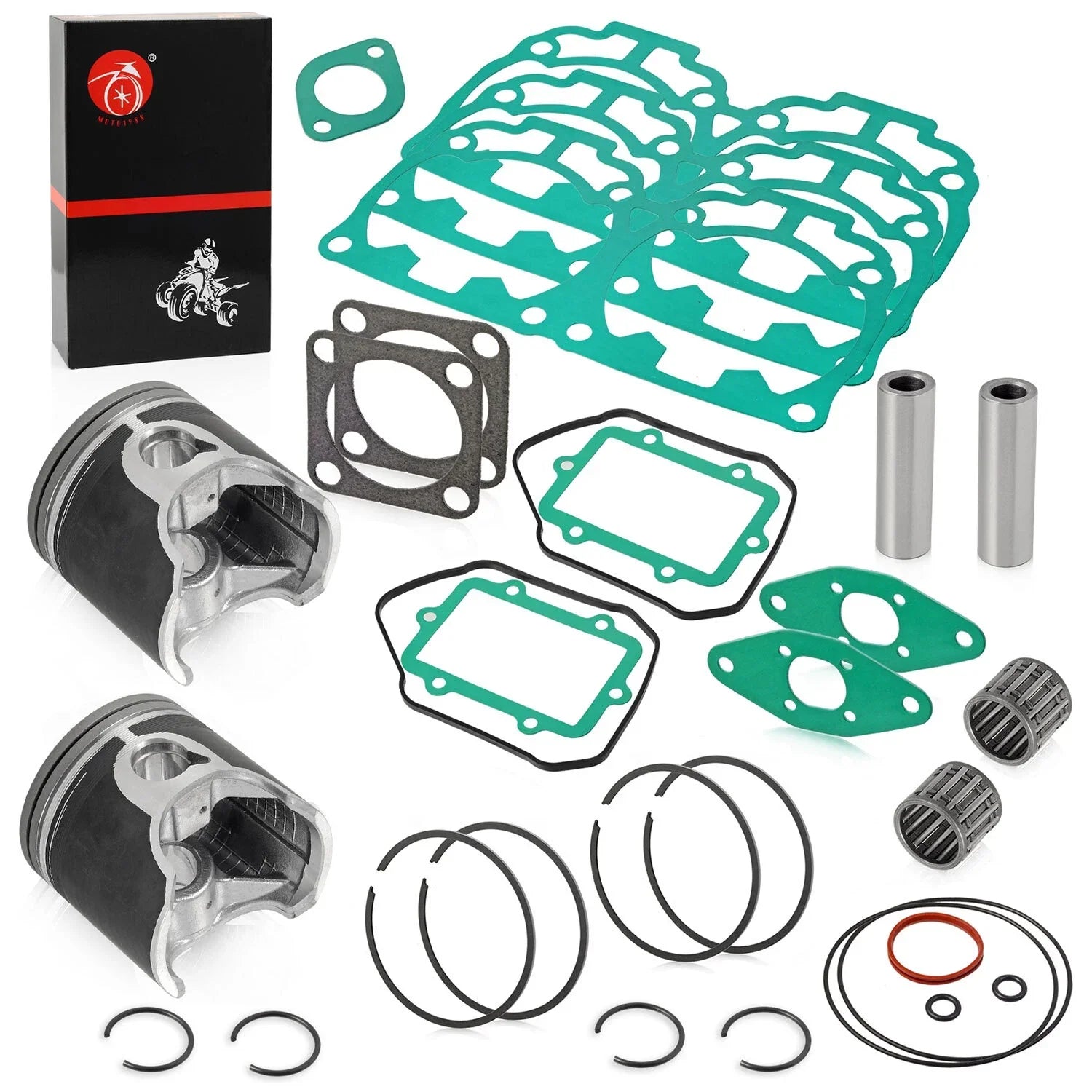 Pistons 82mm STD DUAL Ring Bearing Gasket for Ski-Doo GTX (2005–2007)