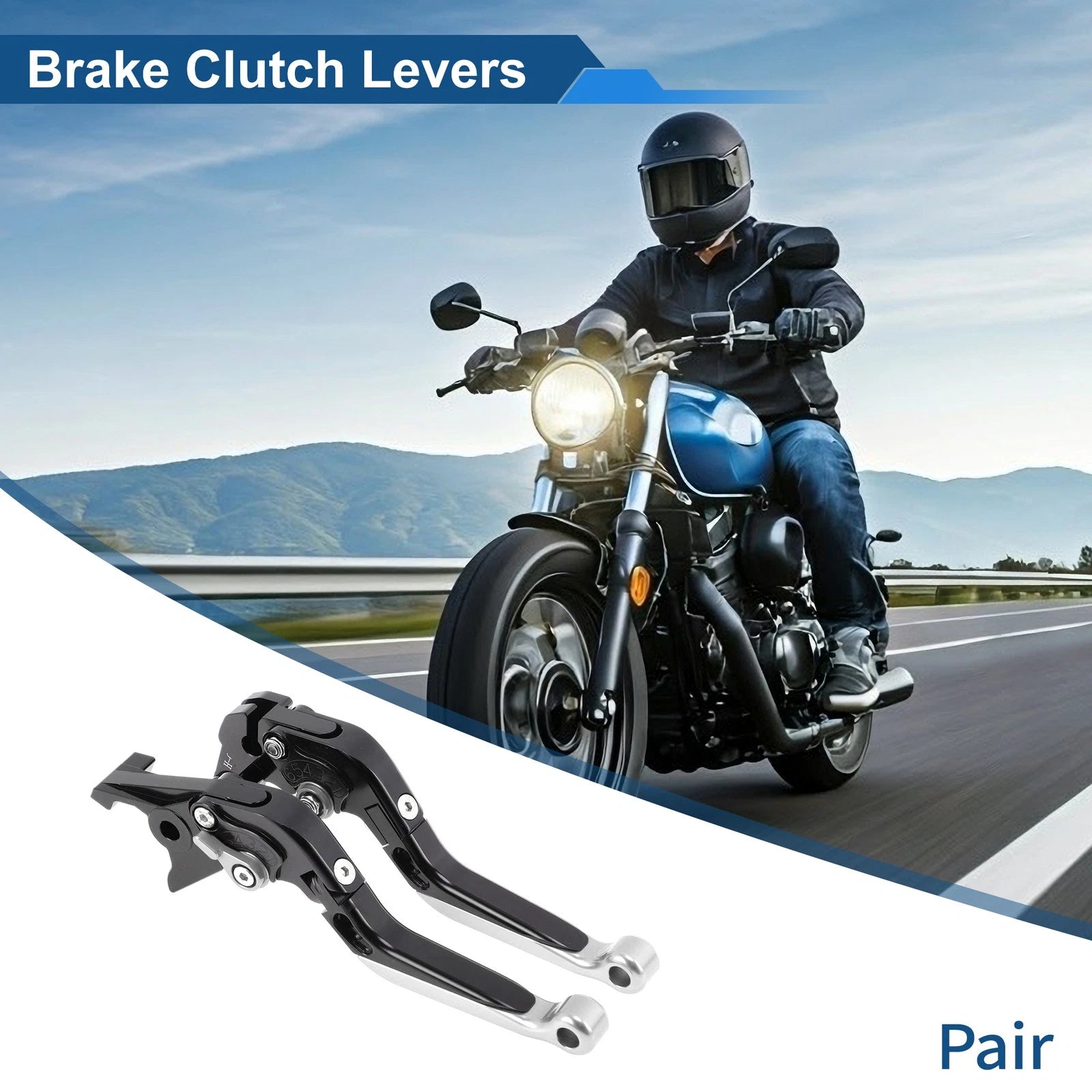 Adjustable Brake Clutch Levers for Honda CBR650R (2019–2023) Black Silver Tone