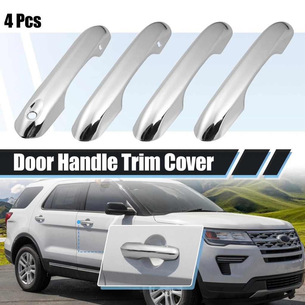 Set of 4 Exterior Door Handle Cover Trim for Ford Explorer (2020–2022) Silver Tone