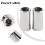 Set of 2 Chrome Steel 14 Inch Square Drive to 14 Hex Socket Bit Adapters