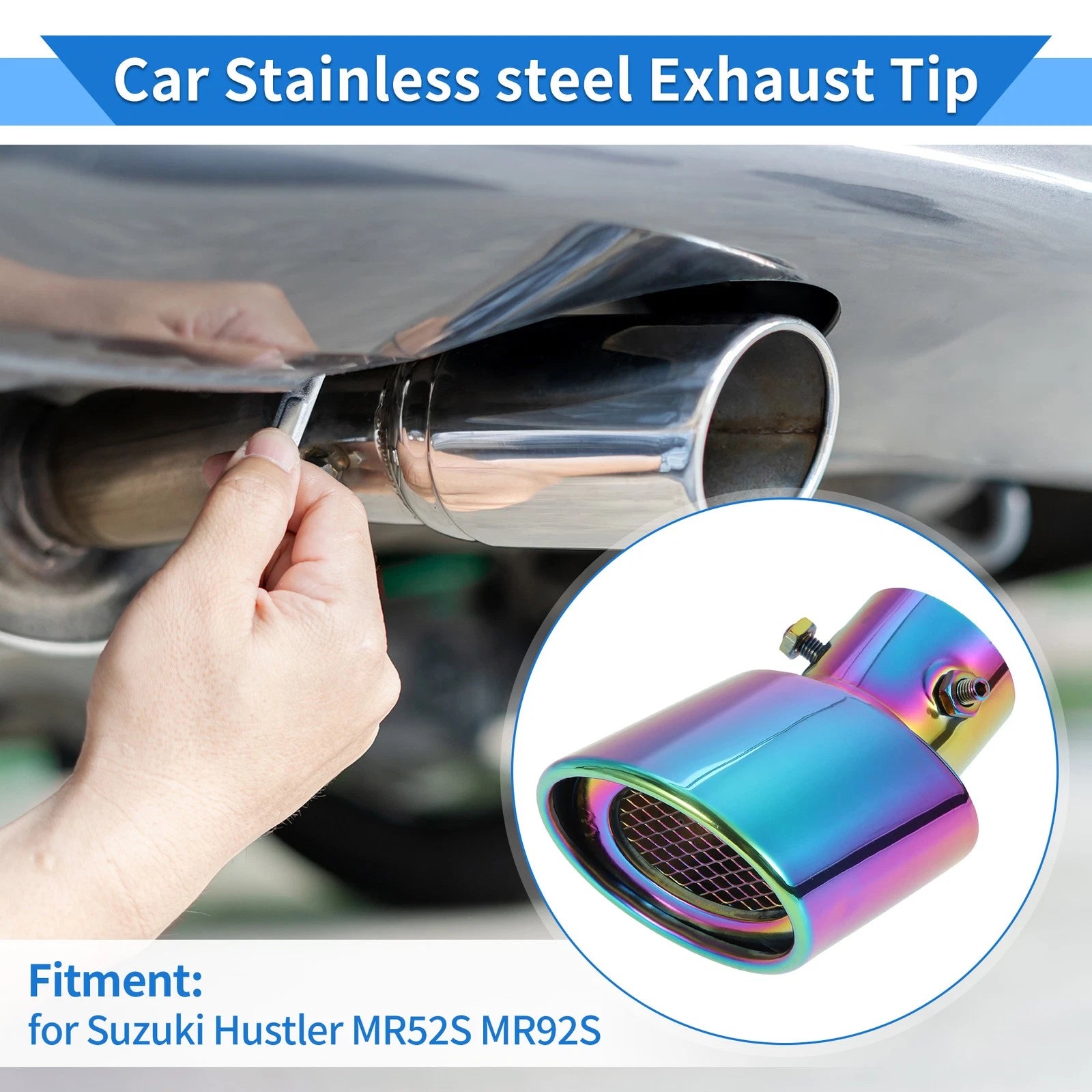 2.36" Exhaust Muffler Tip Pipe for Suzuki Hustler MR52S MR92S Multicolor