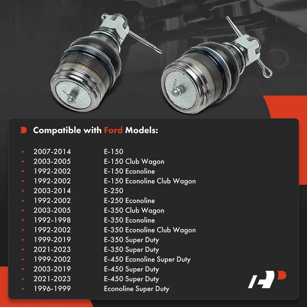 Set of 4 Front Upper & Lower Ball Joints for Ford E-150 E-250 (1992-2014)