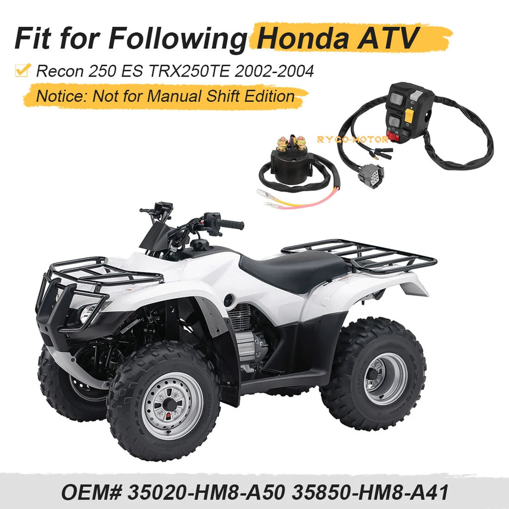 Handlebar & Starter Relay Switch for Honda Recon 250 ES TRX250TE (2002–2004)