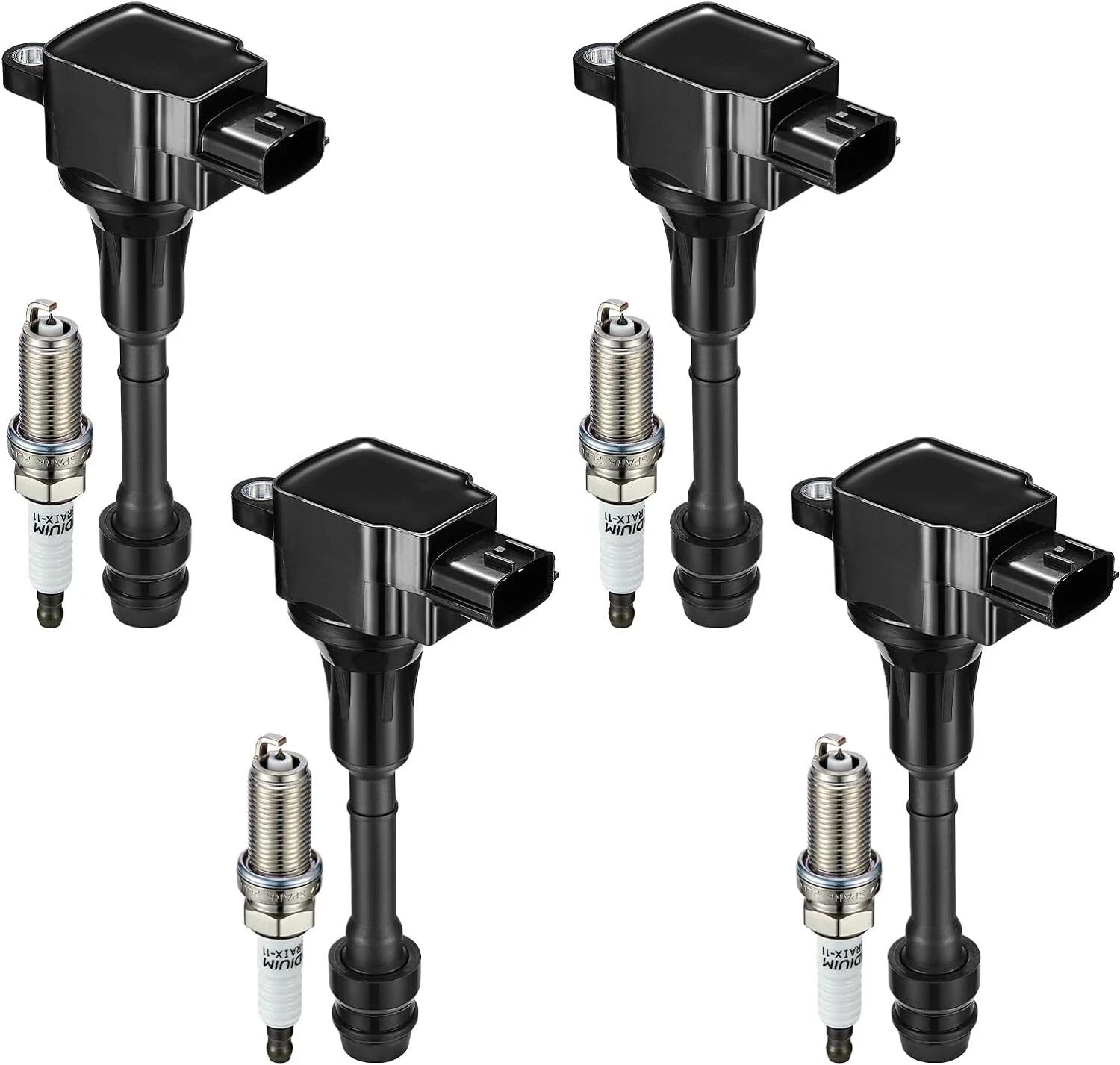 Set of 4 Ignition Coils & Spark Plugs for Buick Electra Reatta Corsica (1990)
