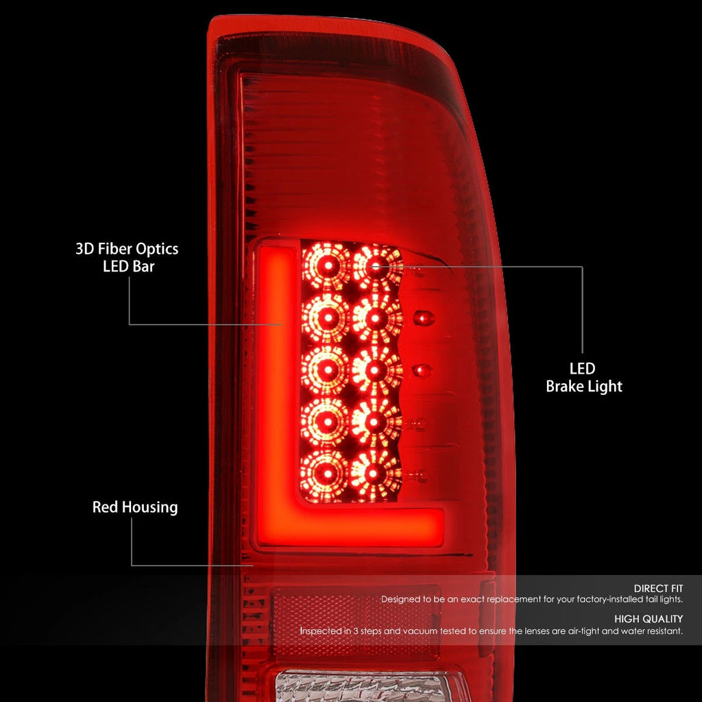 Red LED L-Bar Tail Brake Light Reverse Lamp for Ford Super Duty F150 (1999–2007)