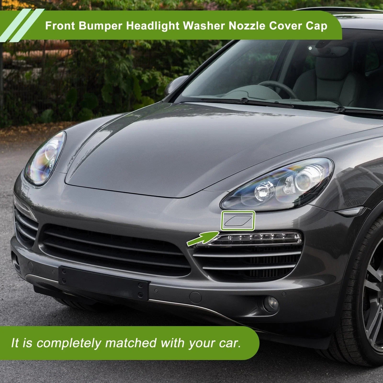 Washer Nozzle Cover for Porsche Cayenne 92A (2011-2018) - Silver Tone