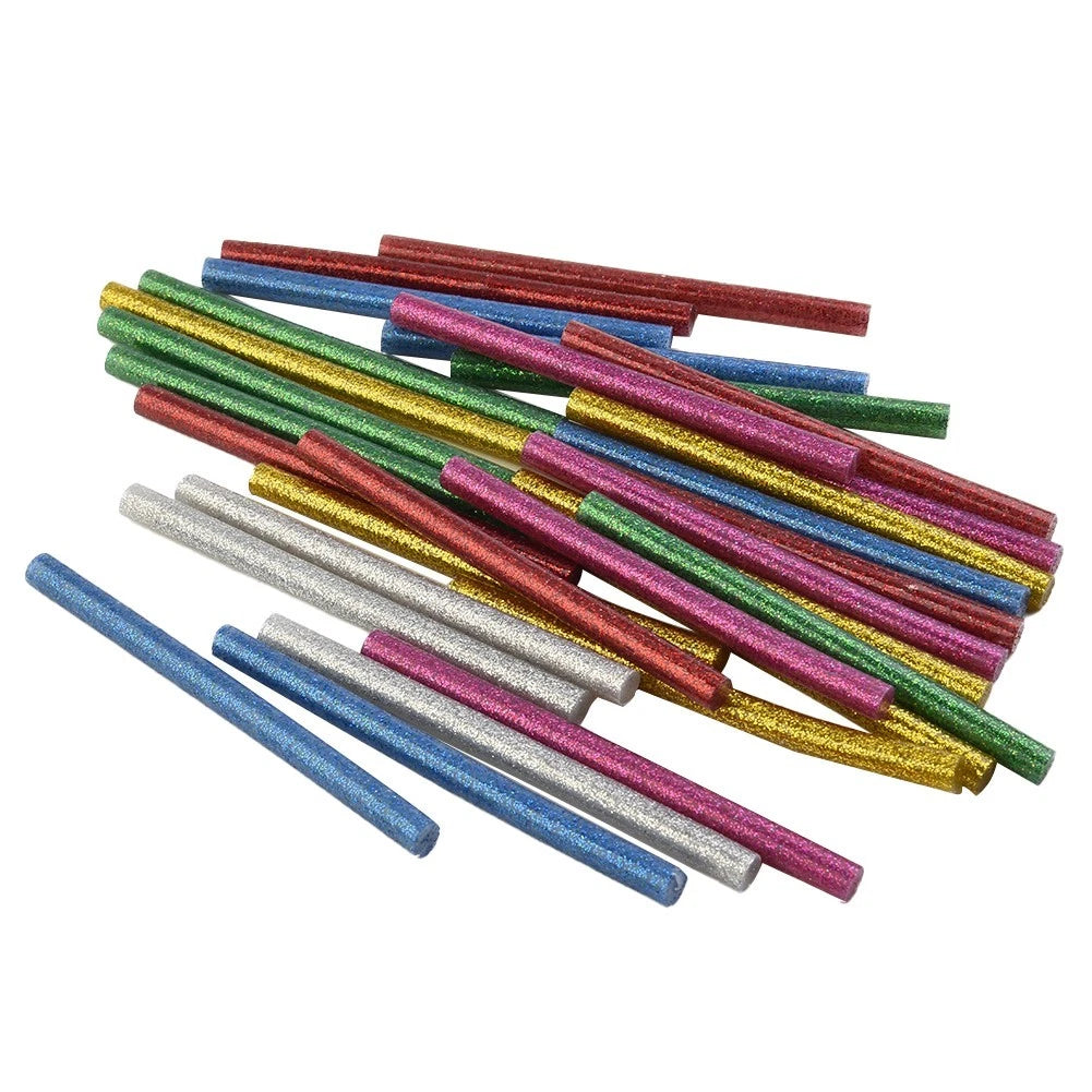 30pcs Glitter Hot Glue Sticks 7x100mm for Wood Plastic Fiber Paper Bonding