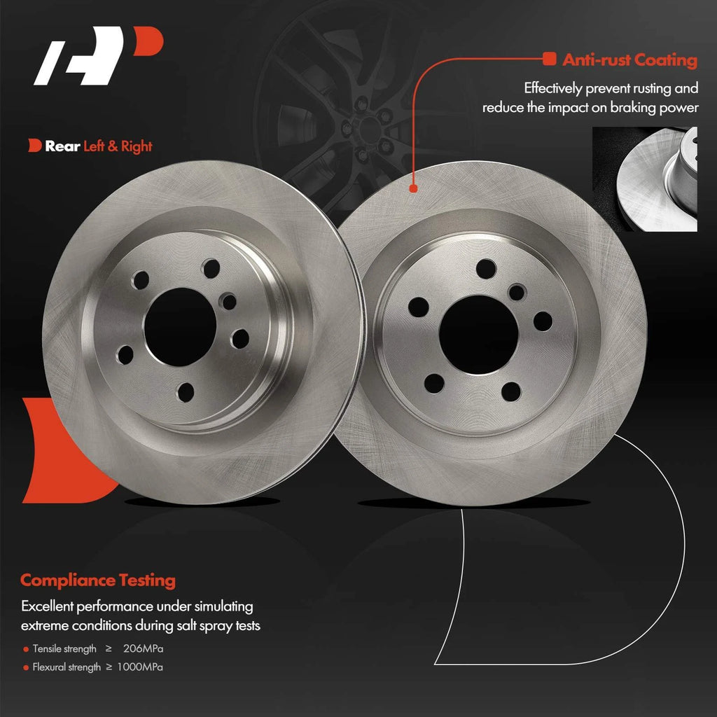 Rear Disc Brake Rotors for BMW X1 X2 Mini Cooper Clubman (2011–2023)