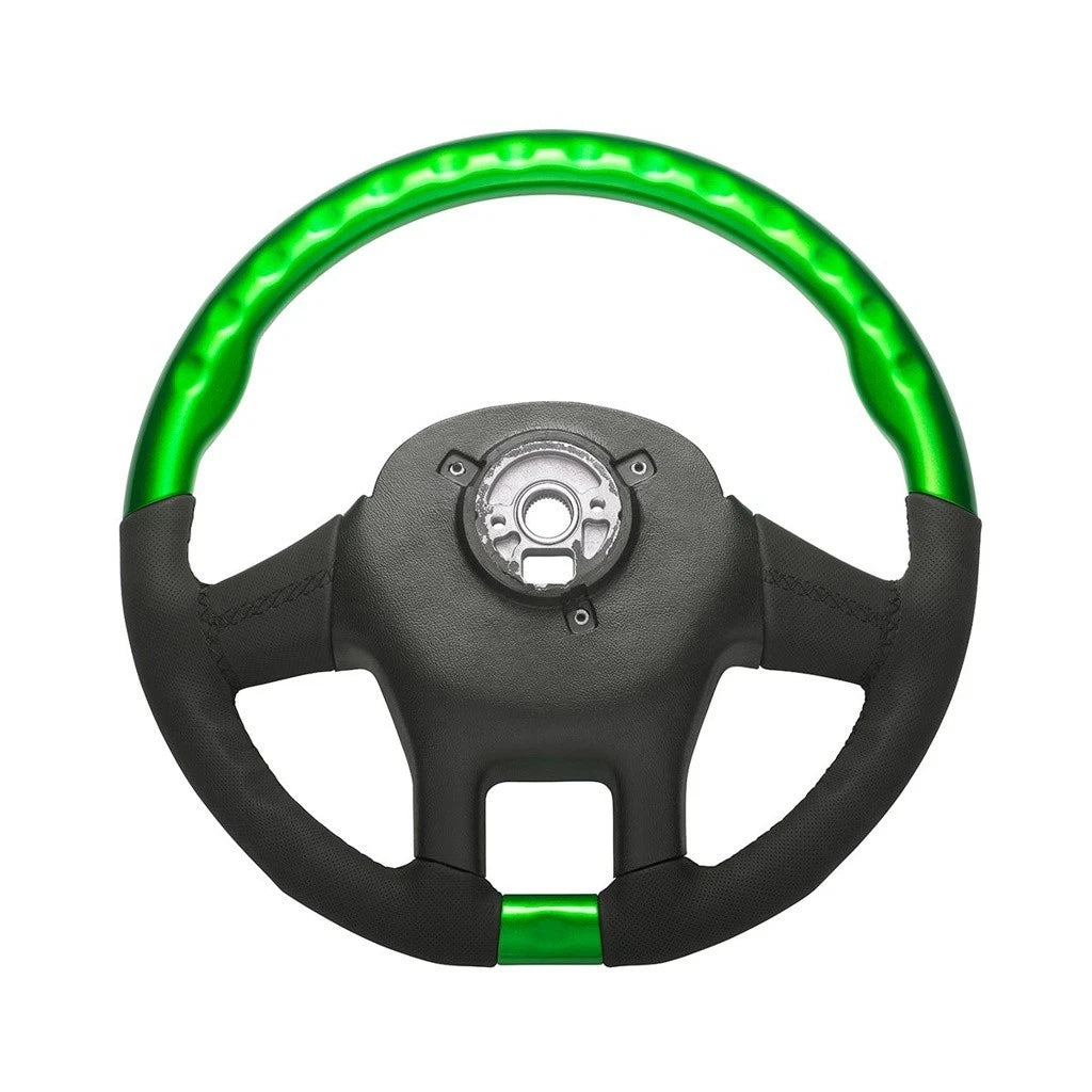 Steering Wheel YourGrip Leather and Wood Green for Peterbilt 579 (2012–2021)