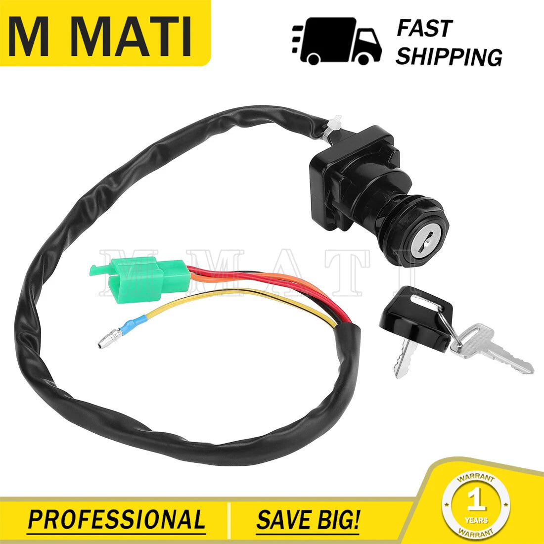 Ignition Switch with 2 Keys for Kawasaki KFX 80 (2003–2006) 27005-S004
