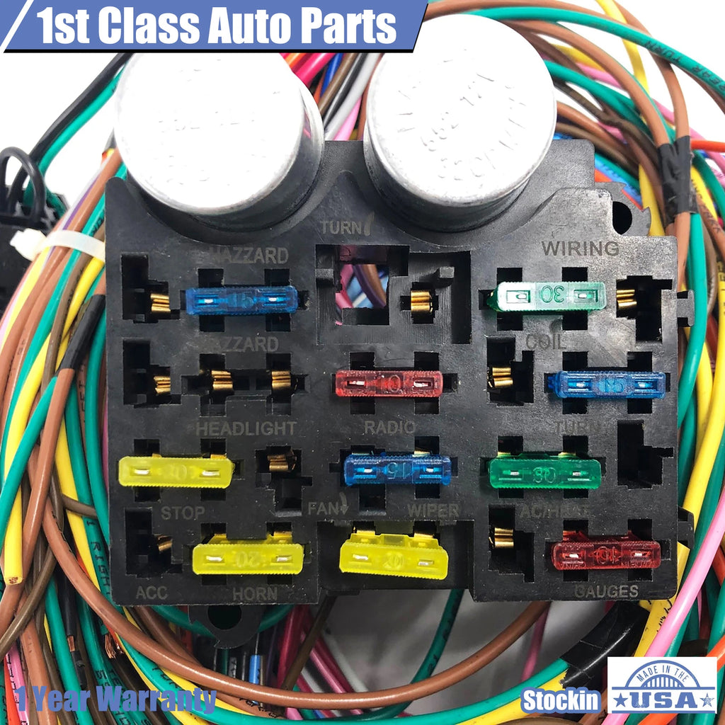 Universal Circuit Wiring Harness for Chevy Mopar Ford (Fits Most Models)