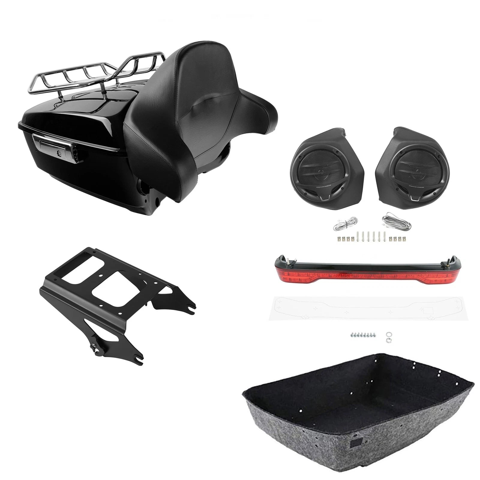 Backrest Light Rack Speakers for Harley Touring Road Glide (2009–2013)