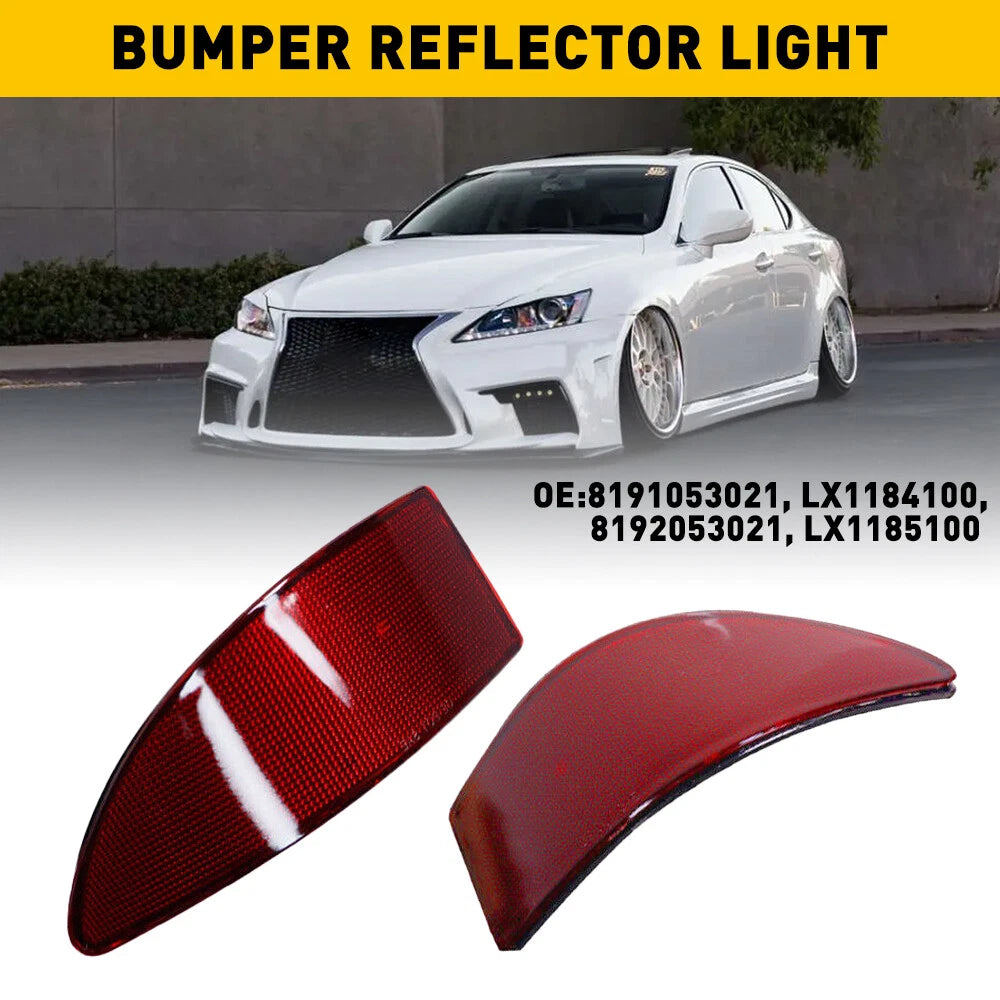 Set of 2 Tail Rear Bumper Reflector Lights for Lexus IS250 IS350 (2006–2013)