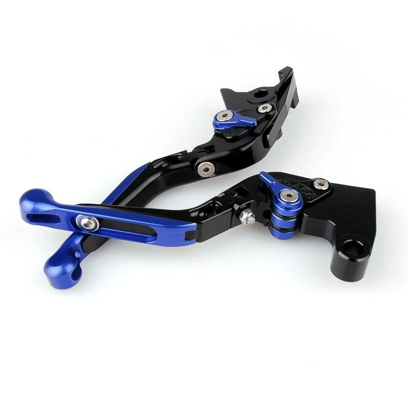 Adjustable Folding Brake Clutch Levers for Kawasaki Ninja 250R (2008–2012) - Blue