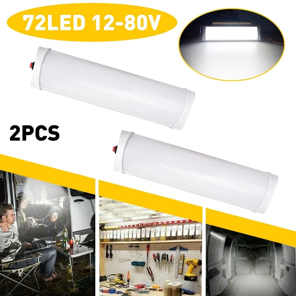 2X LED Ceiling Dome Light for RV Trailer Caravan Boat (12V-24V) 6000K