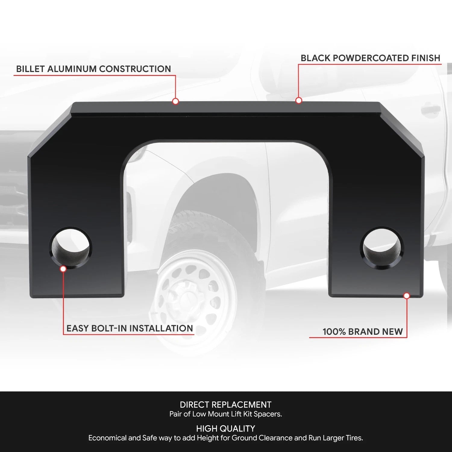 1.5" Aluminum Low Mount Strut Lift Kit Spacer for Silverado Sierra 1500 (2007–2022)