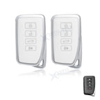2x White TPU Leather Remote Key Fob Cover Holder for Lexus (2013–2024)