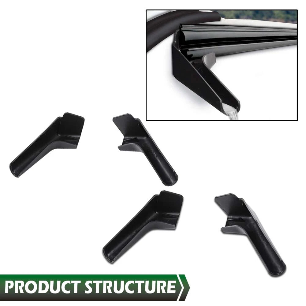 Set of 4 Rain Gutter Spout Extensions for RV Camper - Black