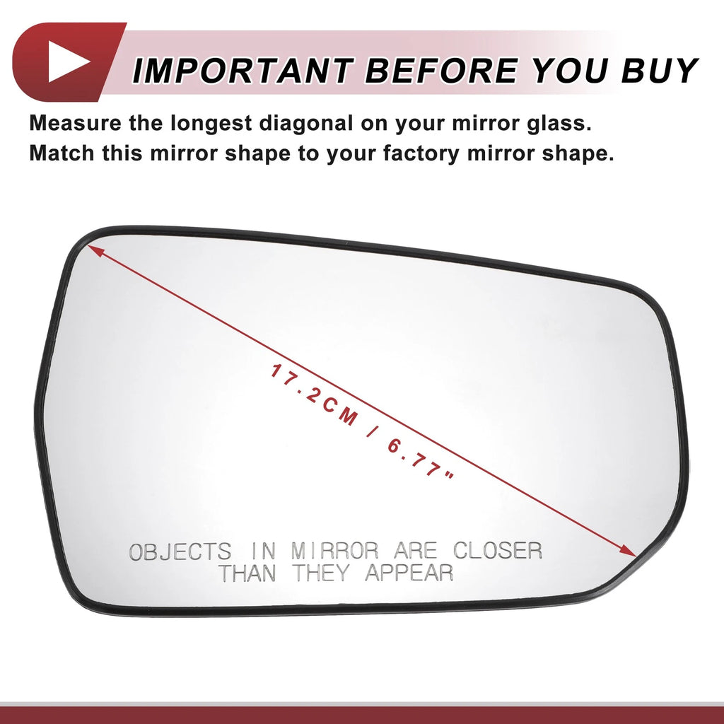Heated Right Passenger Side Mirror Glass for Chevrolet Malibu (2016–2021)