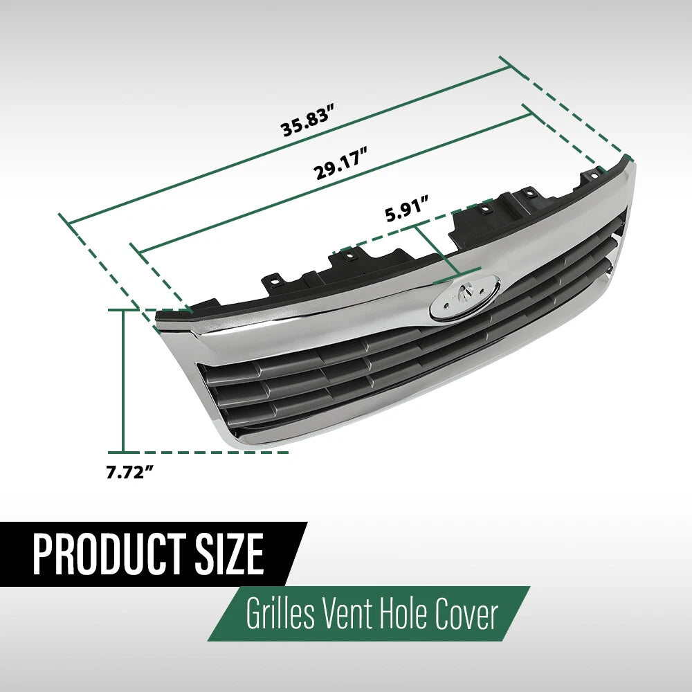 Front Upper Bumper Grille for Subaru Forester (2009–2010) Black Chrome
