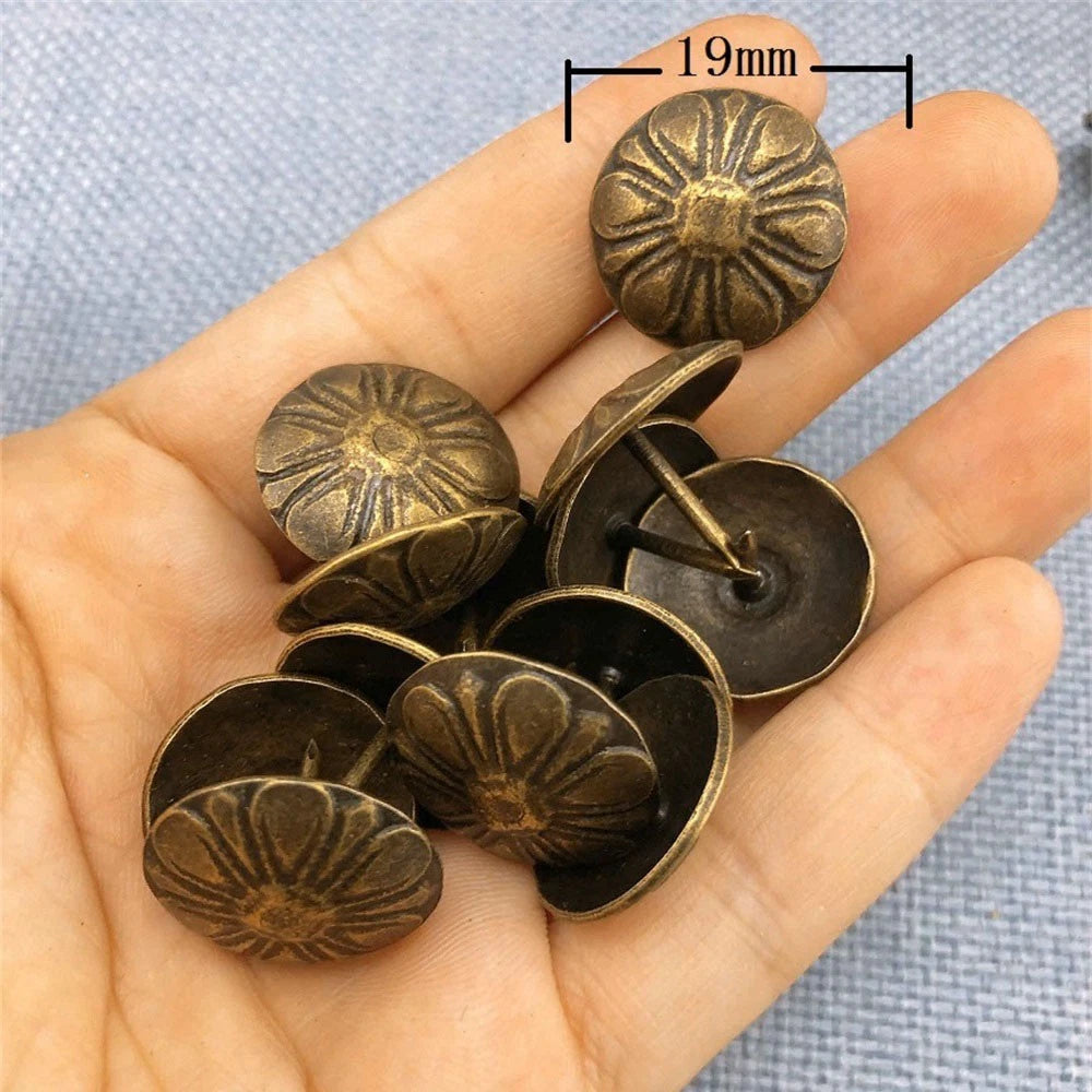 100X Antique Bronze Upholstery Nails for Furniture (19mm x 15mm)