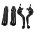 Black Extendable Brake Clutch Levers Grips Set for Suzuki DL1000 (2002-2023)