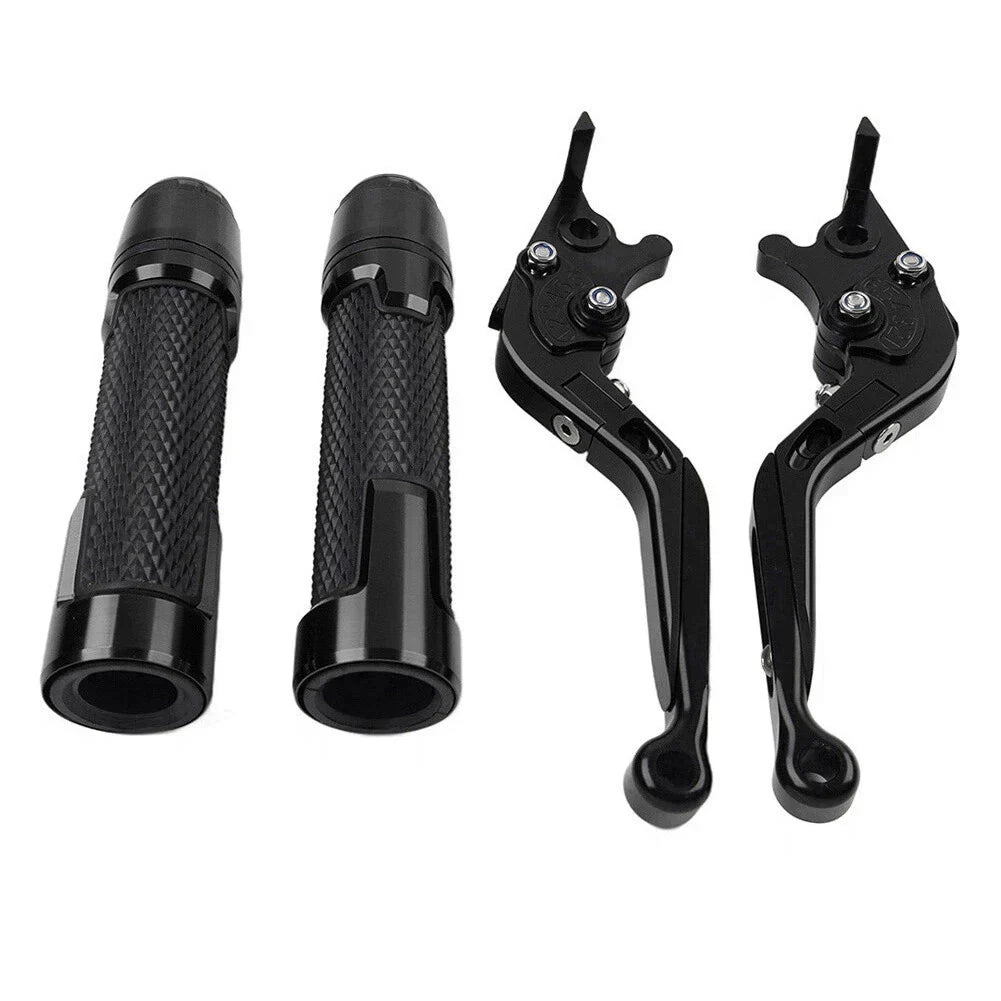 Black Extendable Brake Clutch Levers Grips Set for Suzuki DL1000 (2002-2023)