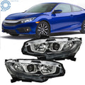 LED Projector Headlights for Honda Civic (2016–2020) Electroplated Pair