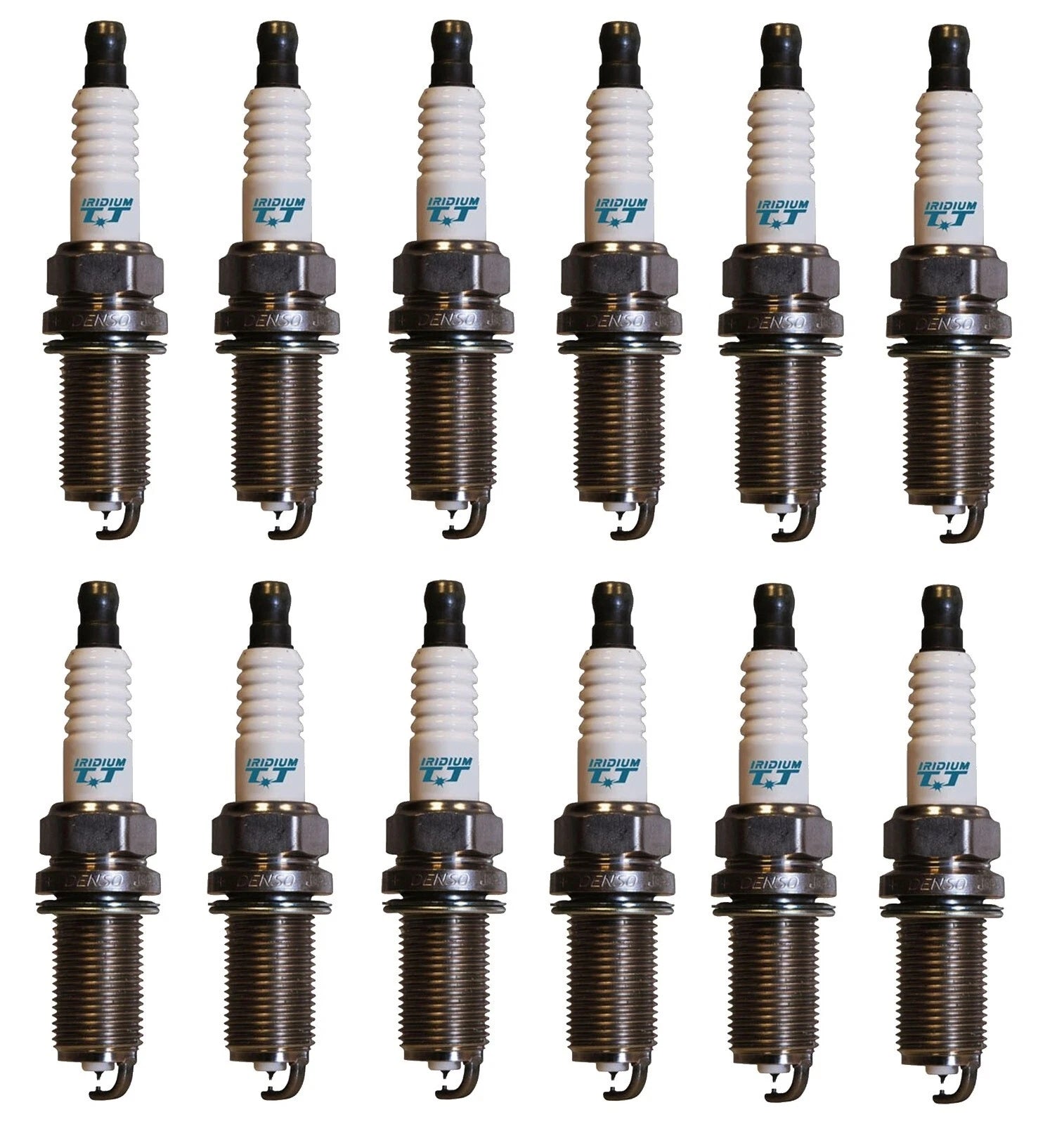Set of 12 IridiumTT Spark Plugs Gap 0.040 for Hyundai Infiniti Toyota Nissan