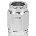 Set of 4 Open-End Aluminum Silver Lug Nuts + Adapter M12x1.5 for Automotive