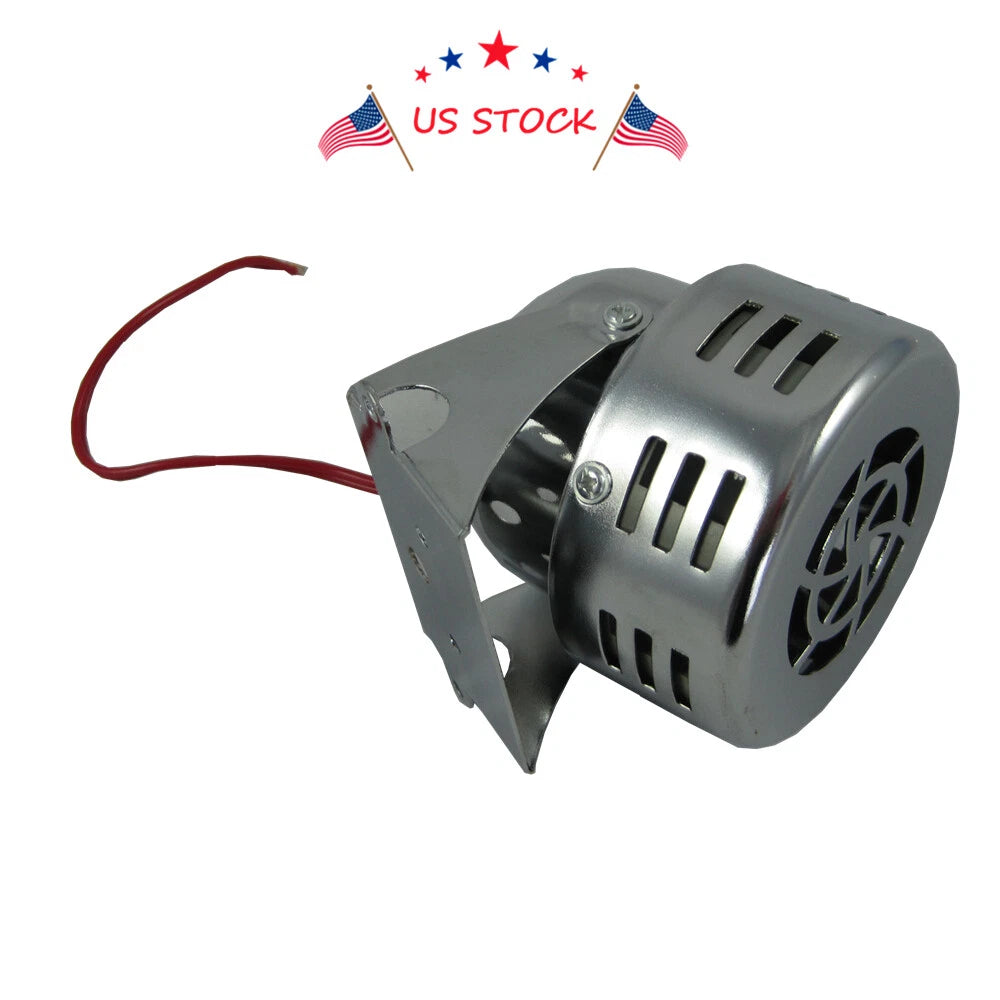 12V Electric Air Raid Horn for Car Truck Motorcycle (Chrome)