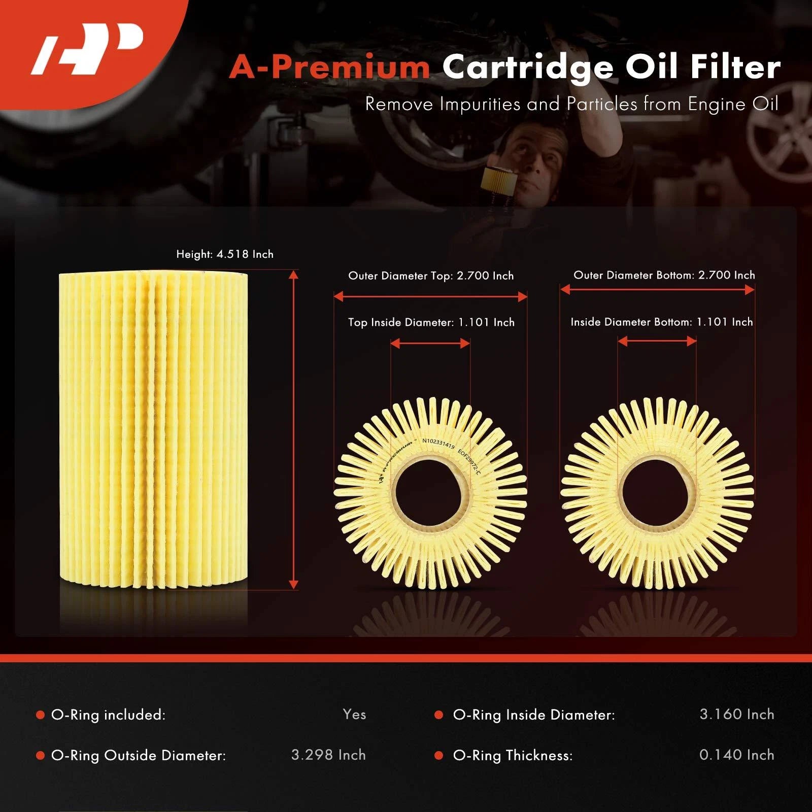 Engine Oil Filter for Toyota Tundra and Lexus IS500 (2007–2023)