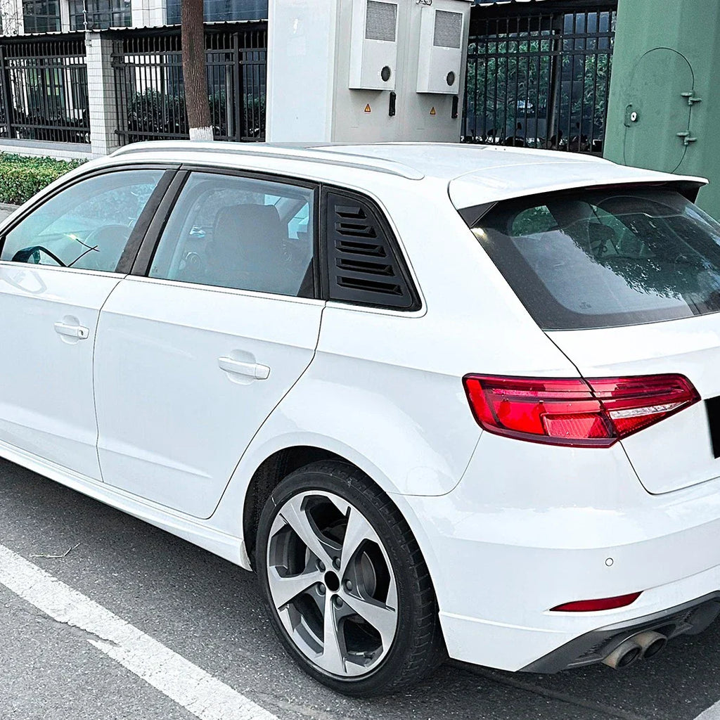 Gloss Black Window Louver Shutter Covers for Audi A3 S3 Sportback (2014-2020)