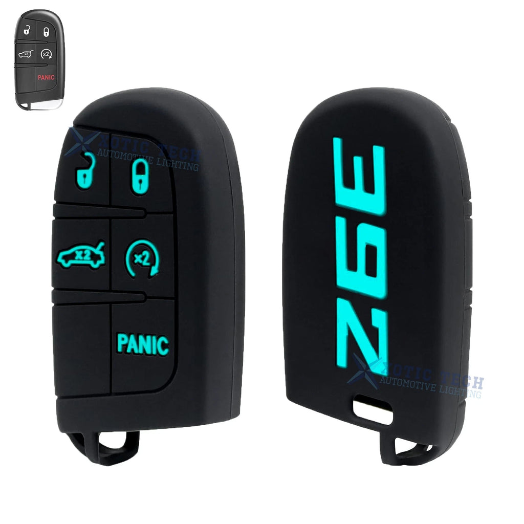 Cyan 392 Silicone Remote Key Fob Shell Cover for Jeep (2014–2025)