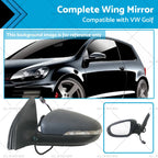 LH Door Mirror for VW Golf MK6 (2009–2012)