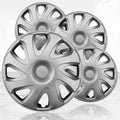 14" 4pc Silver Hubcaps/Wheel Covers for Steel Wheels 'Bulldog' Style (Set of 4)