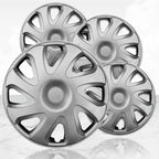 14" 4pc Silver Hubcaps/Wheel Covers for Steel Wheels 'Bulldog' Style (Set of 4)