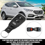 Set of 4 Keyless Entry Remote Key Shell Covers for Hyundai Kia (No Chip) 723115018516
