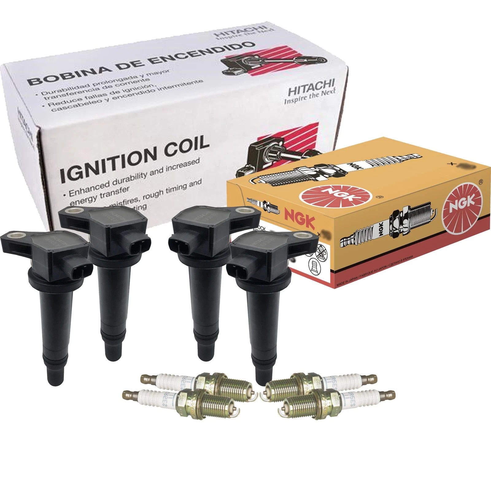 Set of 4 Ignition Coils & Spark Plugs for Hyundai Kia L4
