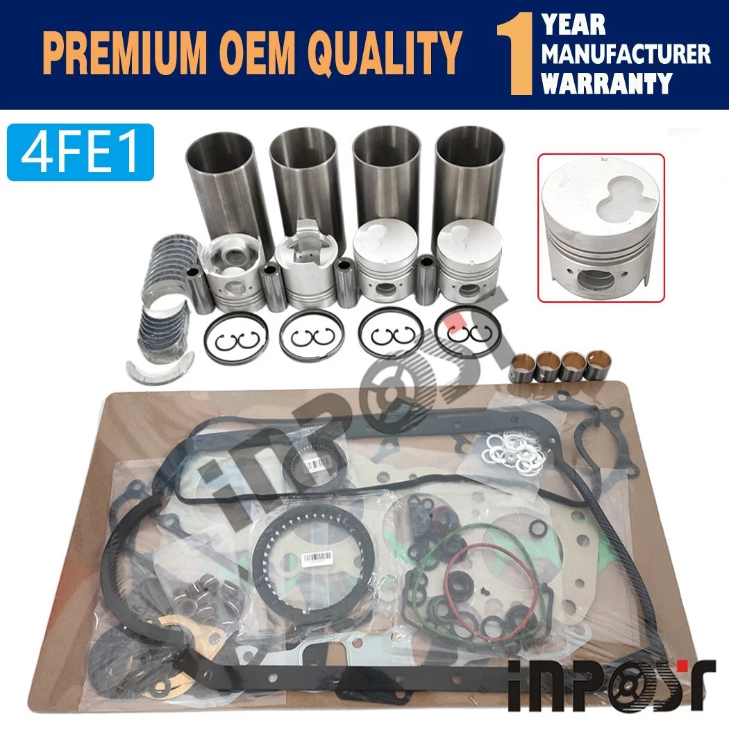4FE1 Overhaul Rebuild Kit with Gasket Bearing Set for Isuzu Tractor